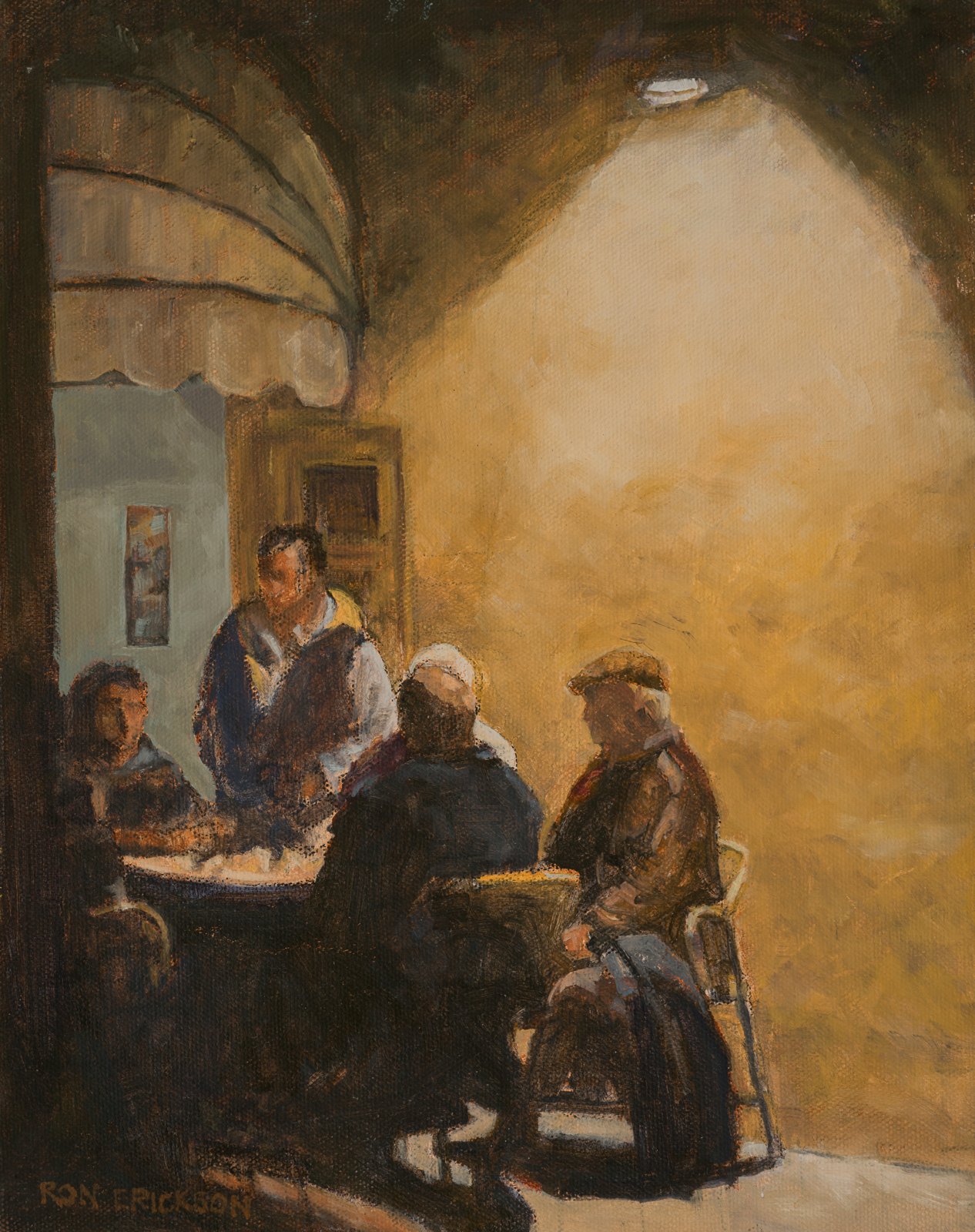 Painting of an evening scene in Ravello, Italy